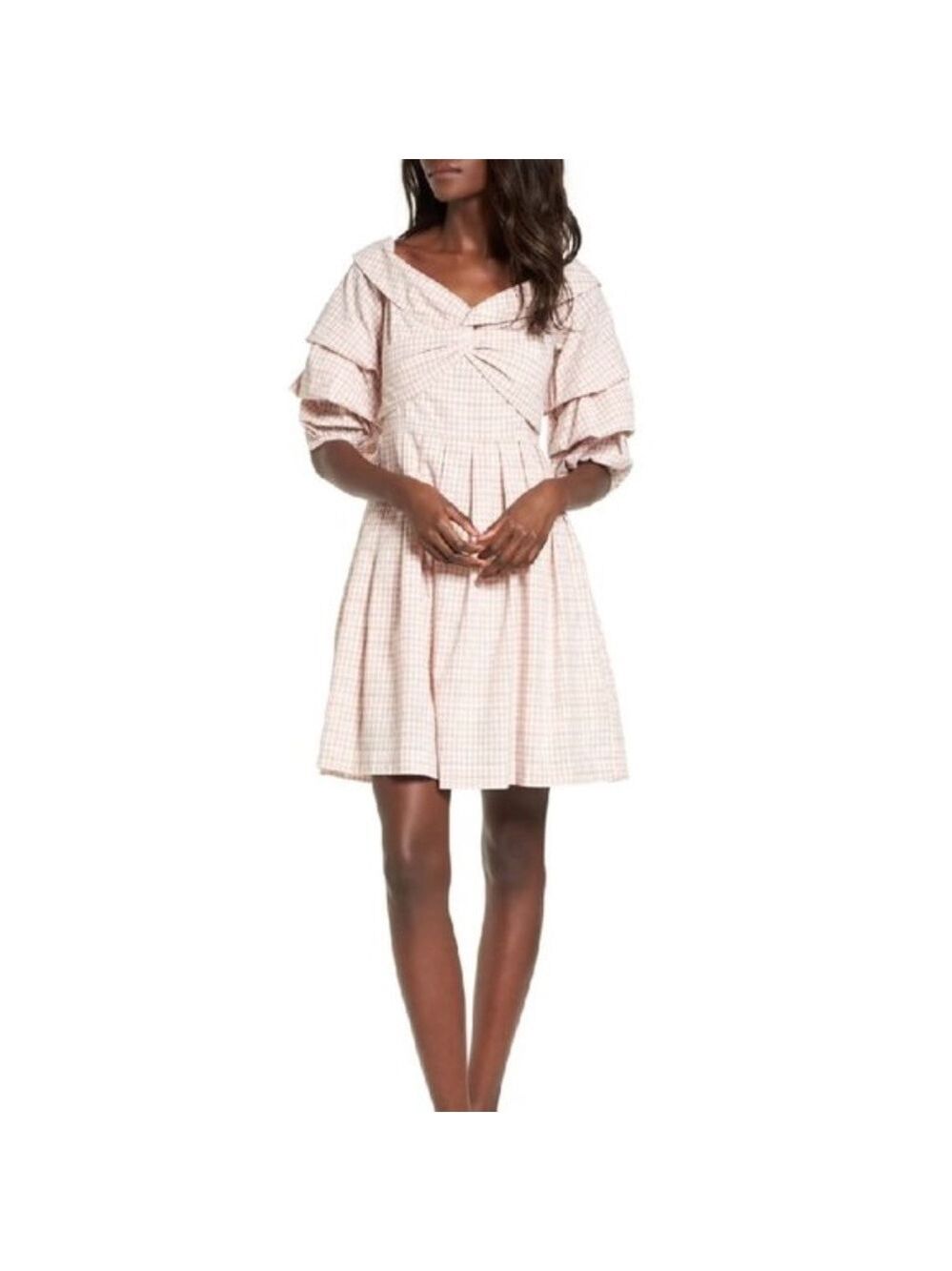 Chriselle x J.O.A. Tiered Sleeve Minidress